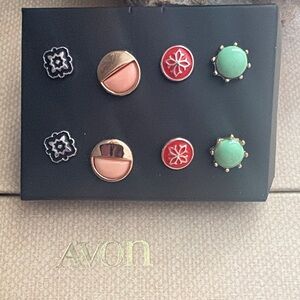 Avon Chic & Fun Multi Coloured/Shaped Stud Earring Set - 4 pairs 245
